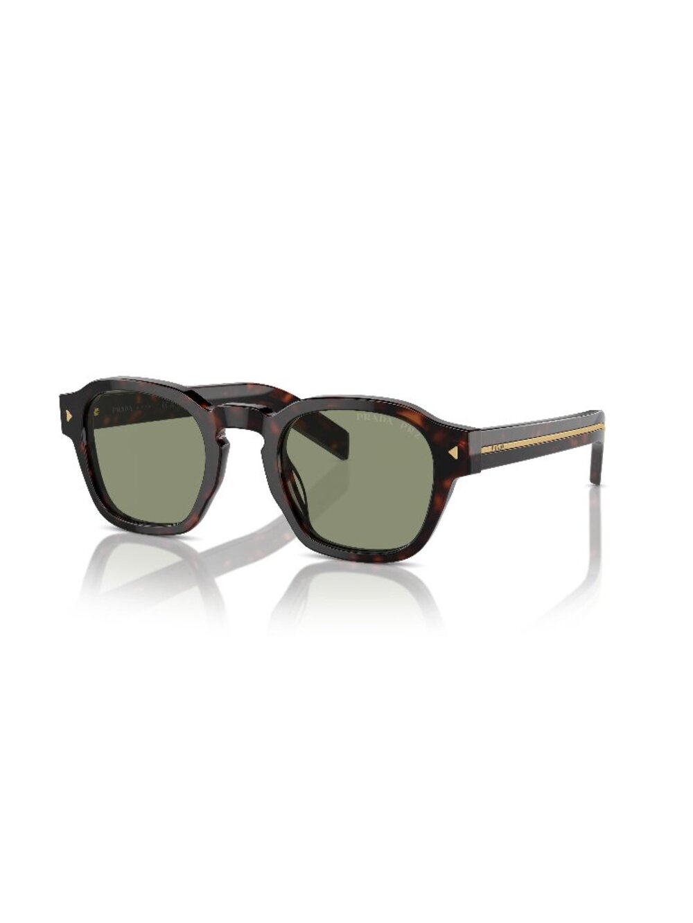 New Prada Men's Sunglasses Brown Green Lens Acetate Frame PR A16S 17N20G 49